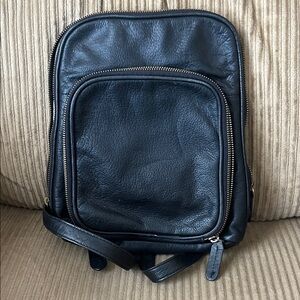 Black Leather backpack by Margo